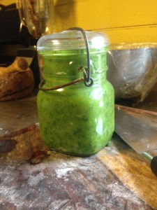 First basil pesto of the season. 